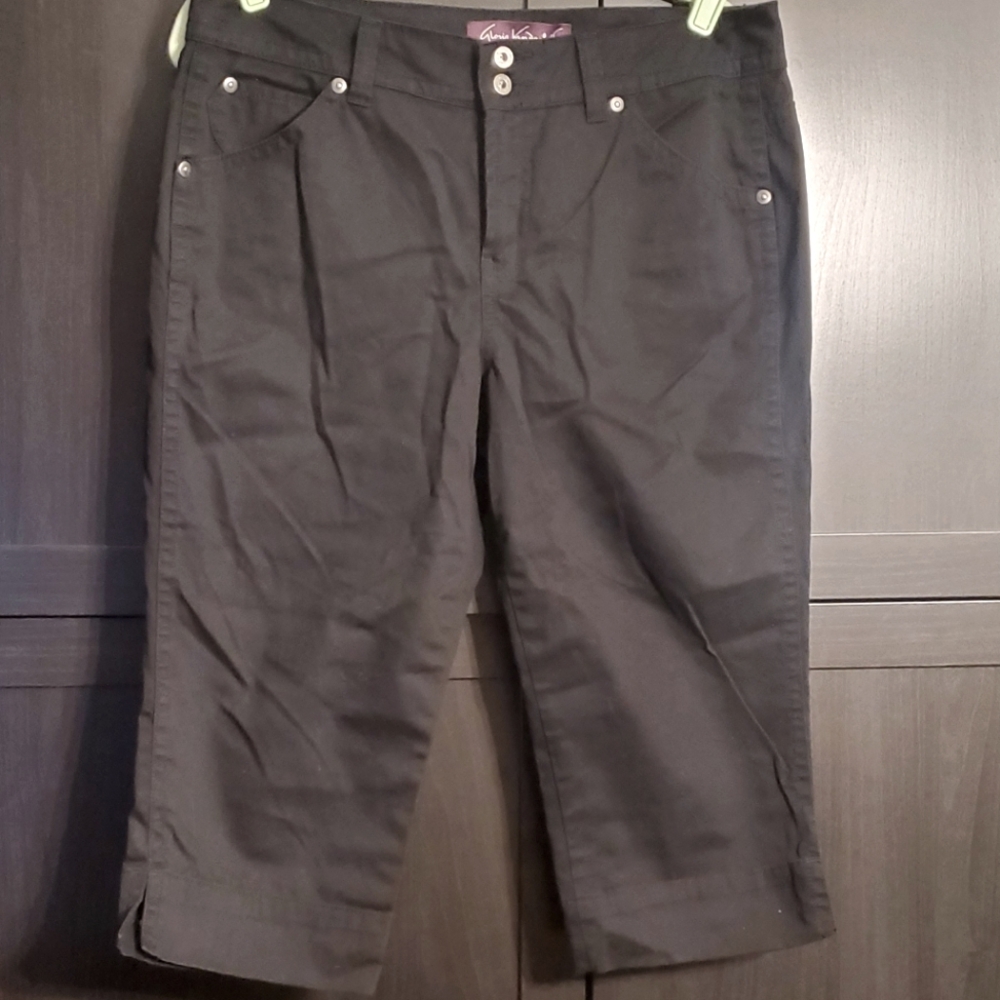 GLORIA VANDERBILT Black Women's Capri Cropped Pants Size 12 P